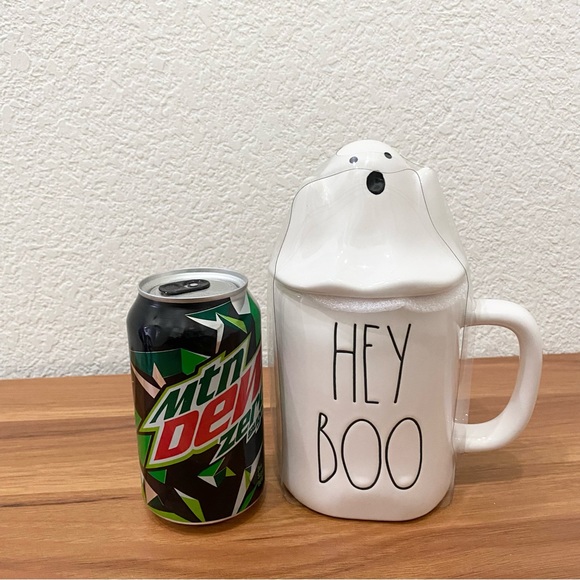 RAE DUNN Artisan Collection Hey Boo Ghost Topper Ceramic Halloween Mug New - Picture 7 of 11